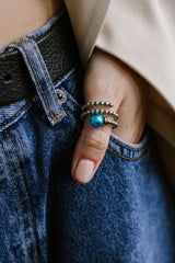 Liliflo_Bijoux modulable swiss made_Murano Aqua_Bague interchangeable Tango_couleur acier sans diamant