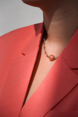 Collier Traviata Pierre de Lune Pamplemousse