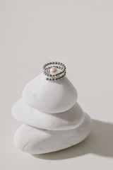 Liliflo_Bijoux modulable swiss made_Perle rosé_Bague interchangeable Tango_couleur acier avec diamant