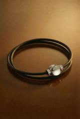 Bracelet Noir Absolu - Diamants - Lien Illusion