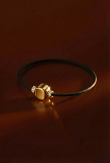 Bracelet Noir Absolu - Diamants - Lien Illusion