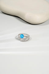 Liliflo_Bijoux modulable swiss made_Murano Aqua_Bague interchangeable Tango_couleur acier sans diamant