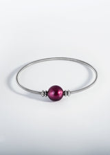 Liliflo, marque de bijoux interchangeable Suisse : Bracelet Twist en couleur naturel - Verre de Murano Pourpre