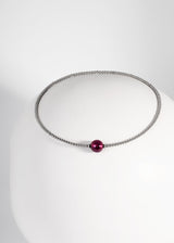 Liliflo, marque de bijoux Suisse : Collier Tango Naturel - verre de murano Pourpre