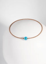 Liliflo, marque de bijoux Suisse : Collier Tango Rose - verre de murano Aqua