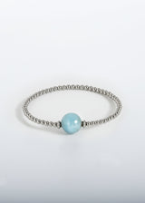 Liliflo, marque de bijoux interchangeable Suisse : Bracelet Tango en couleur naturel - Pierre semi-précieuse Aigue-marine