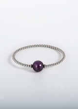Liliflo, marque de bijoux interchangeable Suisse : Bracelet Tango en couleur naturel - Pierre semi-précieuse Améthyste