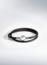 Fyve - marque de bijoux suisse - bracelet pour homme - Bracelet Black Loop double avec le Lien Globe
