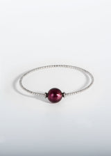 Liliflo, marque de bijoux Suisse : Bracelet Milonga - Naturel - Verre de Murano - Pourpre