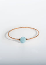 Liliflo, marque de bijoux Suisse : Bracelet Milonga - or rose - Pierre semi-précieuse - Lave