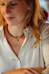 Liliflo_Collier en pierre semi-précieuse Lapiz lazuli interchangeable_Collection Limbo