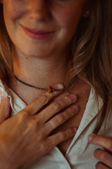 Liliflo_Collier en pierre semi-précieuse Pyrite_interchangeable_Collection Limbo