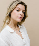 Liliflo_Bijoux interchangeables Swiss made_Collier Milonga en couleur or jaune_Pierre semi-précieuse_Aigue marine