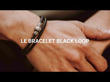 Doppeltes schwarzes Loop-Armband - Chip