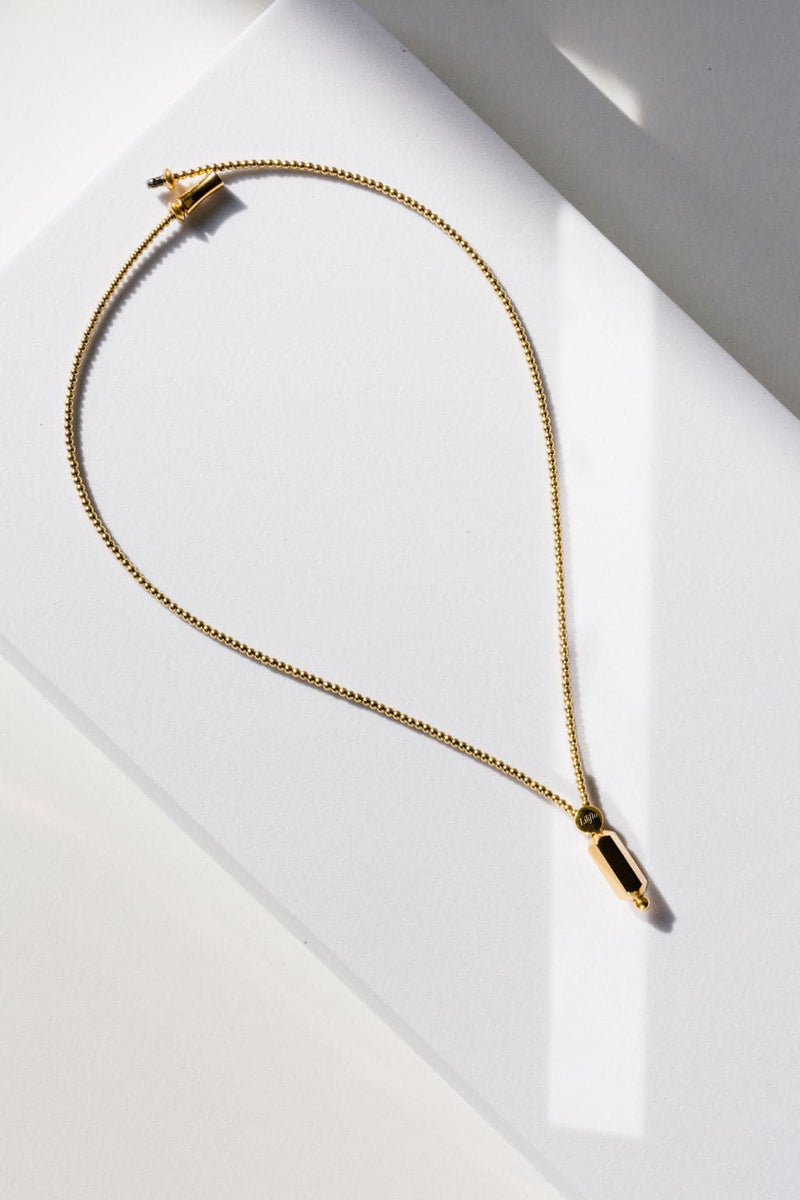 Modularer Swiss made_collier Milonga Liliflo_Bijoux in Farbe Goldfarbener Edelstahl