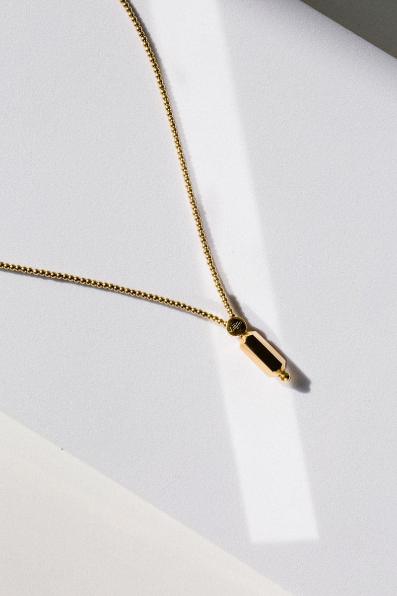 Modularer Swiss made_collier Milonga Liliflo_Bijoux in Farbe Goldfarbener Edelstahl