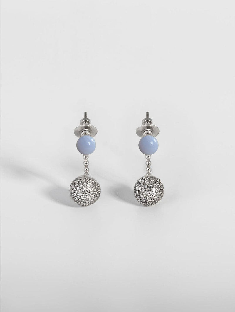 Liliflo_Swiss made modulierbarer Schmuck_Ohrringe_Schmuckstein_Chalcedon und Anhänger Zirkonia