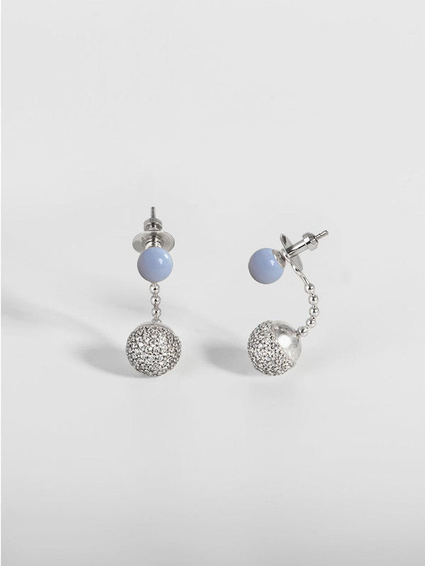 Liliflo_Swiss made modulierbarer Schmuck_Ohrringe_Schmuckstein_Chalcedon und Anhänger Zirkonia
