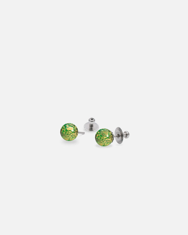 Liliflo_Schmuck modular swiss made_Ohrstecker mit Murano Boreale_Farbe Rot mit Blattgold