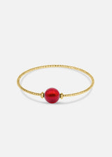 Liliflo - Modularer Schmuck Swiss made - Armband Milonga Murano Rot in 1 Runde Farbe Gelbgold