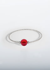 Liliflo - Modularer Schmuck Swiss made - Armband Milonga Murano Rot in 1 Runde Naturfarbe
