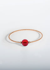 Liliflo - Modularer Schmuck Swiss made - Armband Milonga Murano Rot in 1 Runde Farbe Roségold