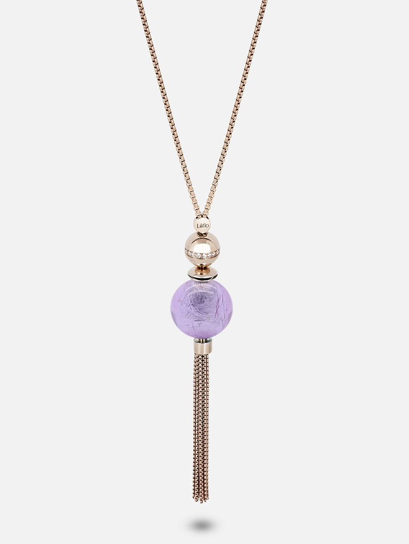 Halskette - Murano Lavendel