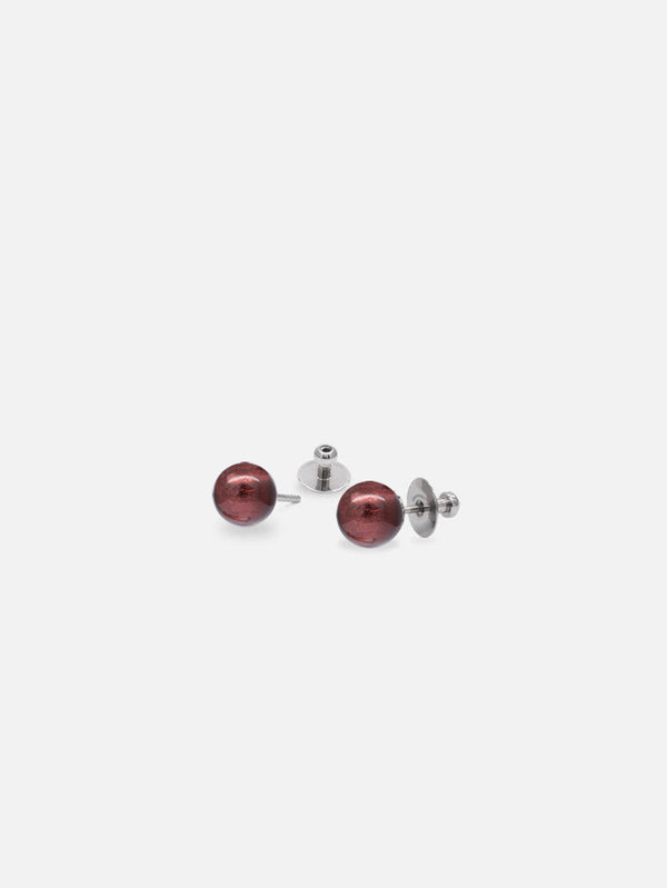 Liliflo_Bijoux modulables Swiss made - Boucles d'oreilles interchangeable murano Poupre - Clous d'oreilles