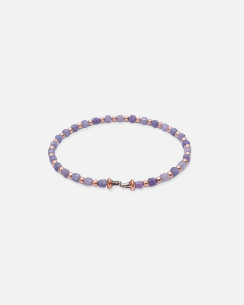 Liliflo - Modularer Schmuck Swiss made - Kollektion Constellation  - Armband Roséfarbener Edelstahl Tansanit 