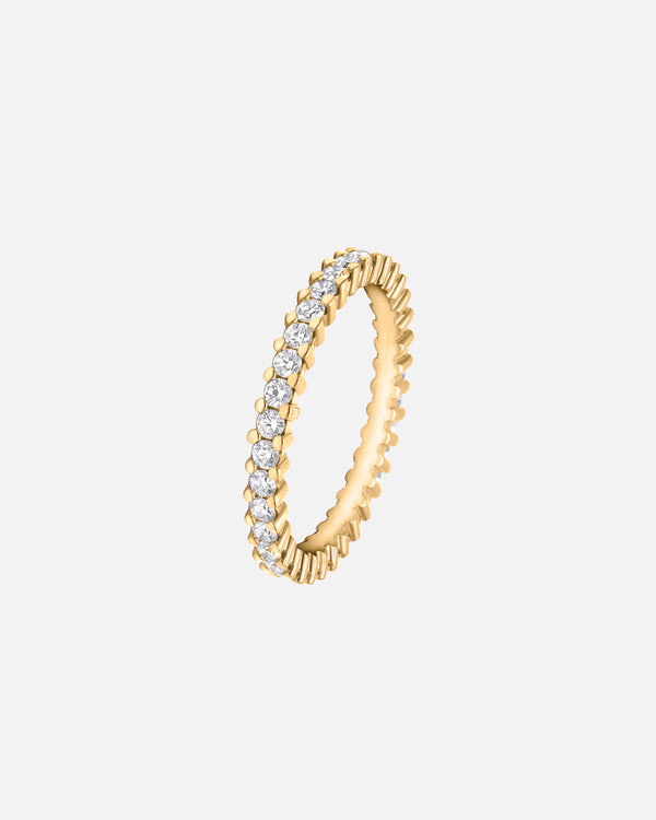 Alliance femme or jaune 18 carats bague diamants Santorin S