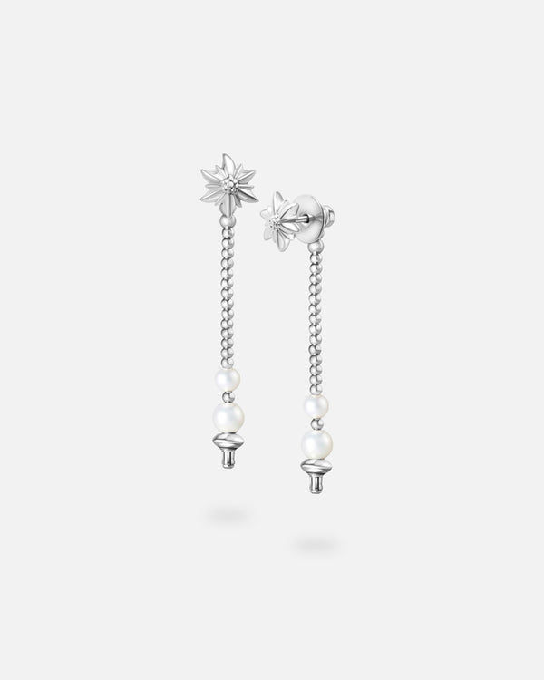 Liliflo - Boucles d'oreilles interchangeable Swiss made - Collection Edelweiss Melanie Oesch - Boucles d'oreilles couleur acier et perles de culture