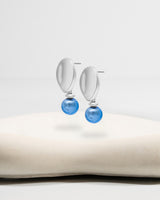 Liliflo_Swiss made Wechselschmuck_Giorgia Ohrringe in Stahlfarbe mit einem Zierverschluss murano neptune