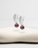 Liliflo_Swiss made Wechselschmuck_Giorgia Ohrringe in Stahlfarbe mit einem Zierverschluss murano Purpur
