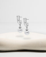 Liliflo_Swiss made Wechselschmuck_Iris Ohrringe in Stahlfarbe mit einem Zierverschluss murano Kristall