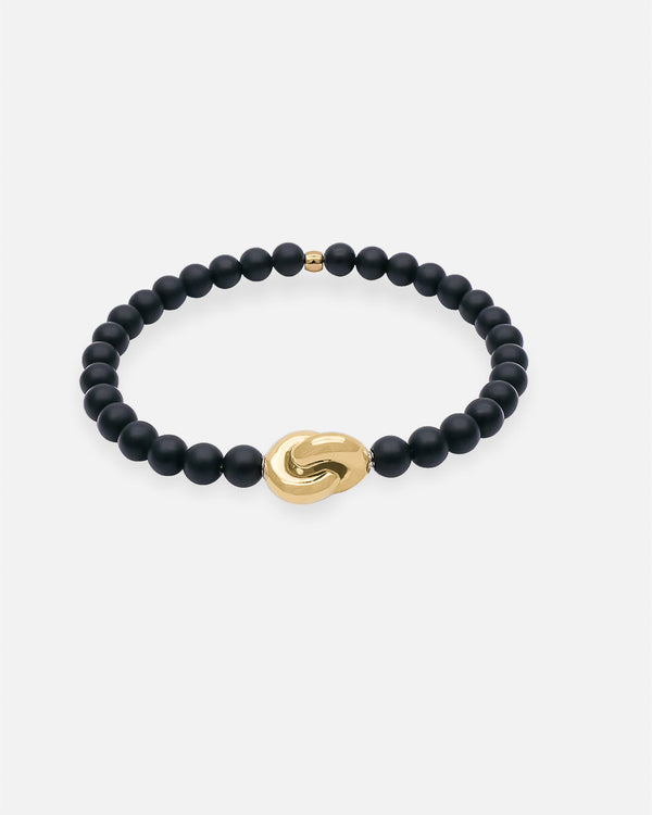 Liliflo - bijoux modulables Swiss made - bracelet Onyx  - Lien Eternité en or jaune 18 cts