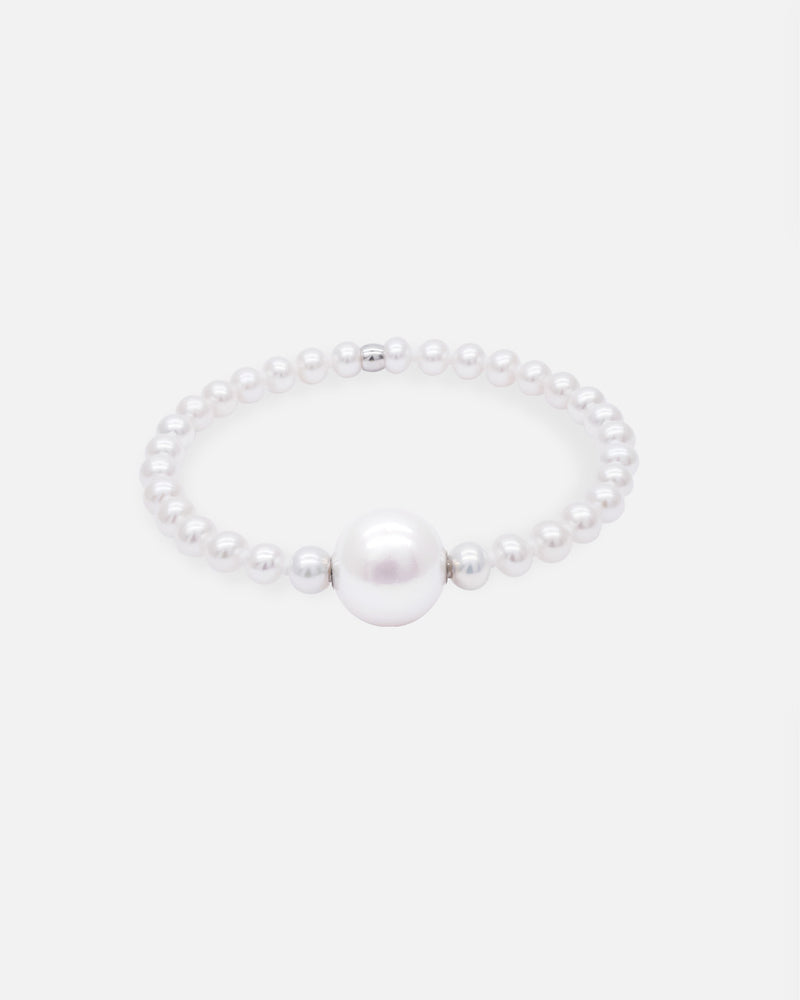 Liliflo - Modularer Schmuck Swiss made - Zuchtperlenarmband Weissgold recycelt 18 Karat - Zierverschluss Zuchtperle Cumingii