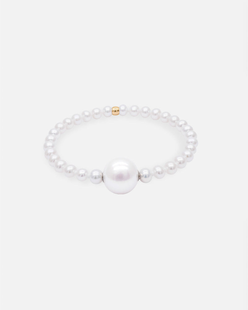 Liliflo - Modularer Schmuck Swiss made - Zuchtperlenarmband recyceltes Gelbgold 18 Karat - Zierverschluss Zuchtperle Cumingii