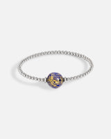 Liliflo_Schmuckbausteine swiss made_Tangoarmband aus Einfache Windung_natürliche Farbe mit einer nachtblauen Murano-Dämmerung mit Blattgold