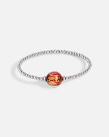 Liliflo_Schmuckbausteine swiss made_Tangoarmband aus Einfache Windung_natürliche Farbe mit einem Murano Dämmerung rot mit Blattgold