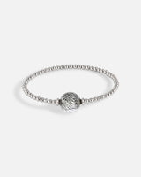 Liliflo_Schmuckbausteine swiss made_Tangoarmband aus Einfache Windung_naturfarben mit einem Murano Galaxie in schwarzgrau