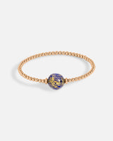 Liliflo_Schmuck swiss made_Tangoarmband in Einfache Windung_Farbe rosa mit einer Murano Aube in der Farbe nachtblau mit Blattgold