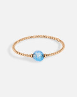 Liliflo_bijoux modulables swiss made_bracelet tango en simple tour_couleur rose avec un Murano Zenith de couleur bleu aqua