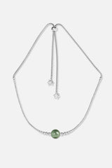 Collier interchangeable Swiss made - Collection Edelweiss Melanie Oesch - Collier couleur acier et Lien Murano Tahiti