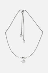 Collier interchangeable Swiss made - Collection Edelweiss Melanie Oesch - Collier couleur acier avec perles de culture et Lien Edelweiss
