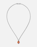 Liliflo_Schmuckbausteine swiss made_Halskette Milonga_Naturfarbe mit einer Murano Dämmerung in Rot mit Blattgold