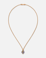 Liliflo_Schmuckbausteine swiss made_Halskette Milonga_Farbe rosa mit einem Murano Aube in Nachtblau mit Blattgold