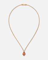 Liliflo_Schmuckbausteine swiss made_Halskette Milonga_Farbe rosa mit einer Murano Dämmerung in roter Farbe mit Blattgold