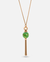 Liliflo_Schmuck modular swiss made_Halskette_verstellbar_Farbe rosa mit einem Murano Boreal in der Farbe grün mit Blattgold