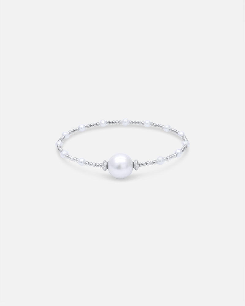 Liliflo - Bijoux modulable Swiss made - Bracelet femme couleur acier en perle Cumingii - fermoir interchangeable Perle d'eau douce
