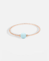 Liliflo_Bijoux interchangeables Swiss made_Bracelet Milonga simple tour_couleur acier rosé avec pierre semi-précieuse Angelite